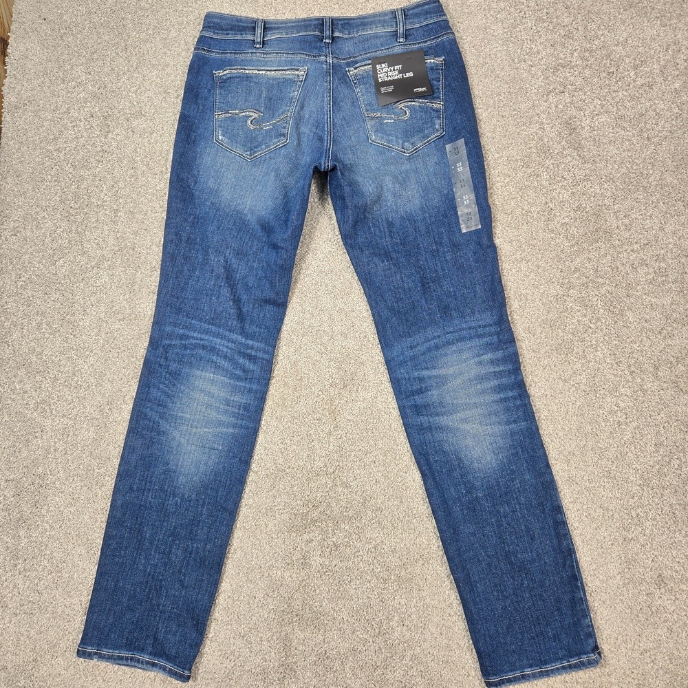 Silver Jeans Suki Mid Straight Curvy Fit Jeans womens 33x33 stretch NEW